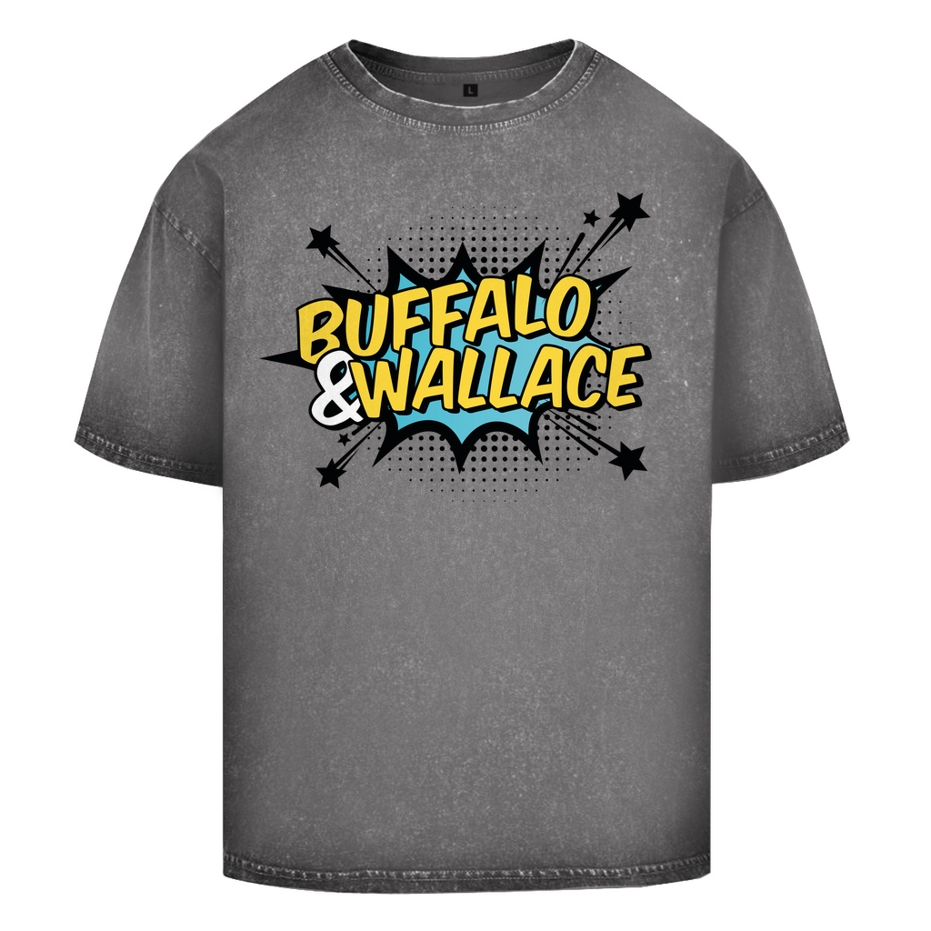 Oversize Washed T-Shirt mit B&W Logo