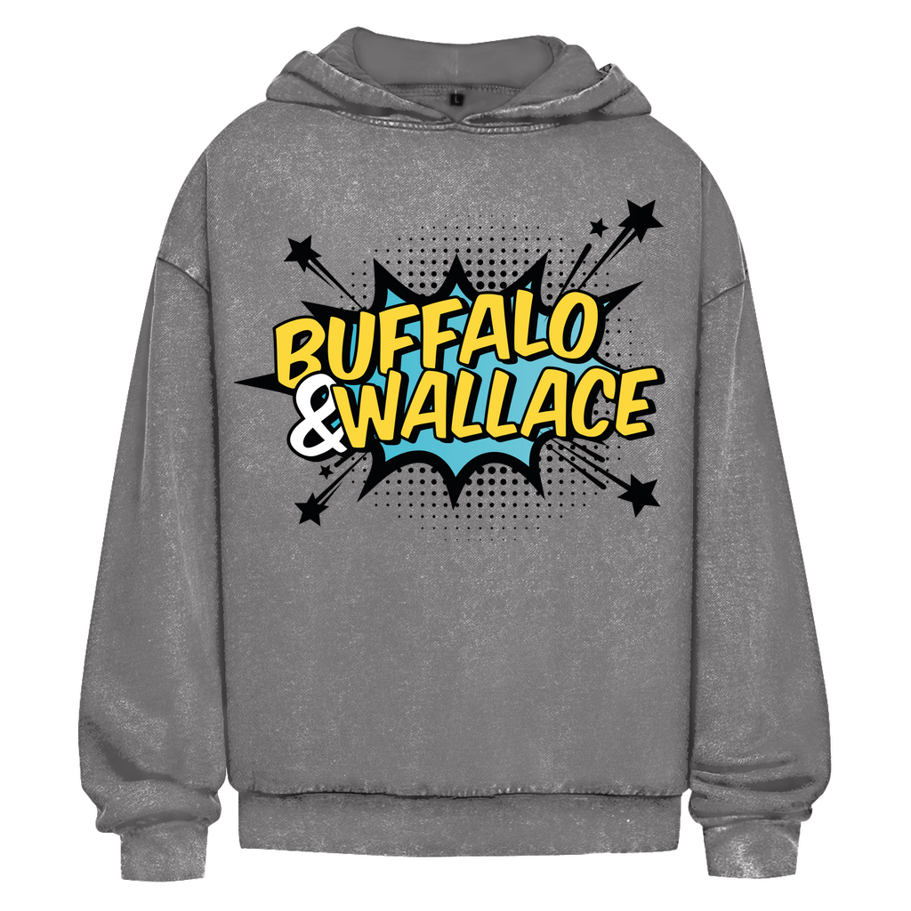 Oversize Washed Hoodie mit B&W Logo