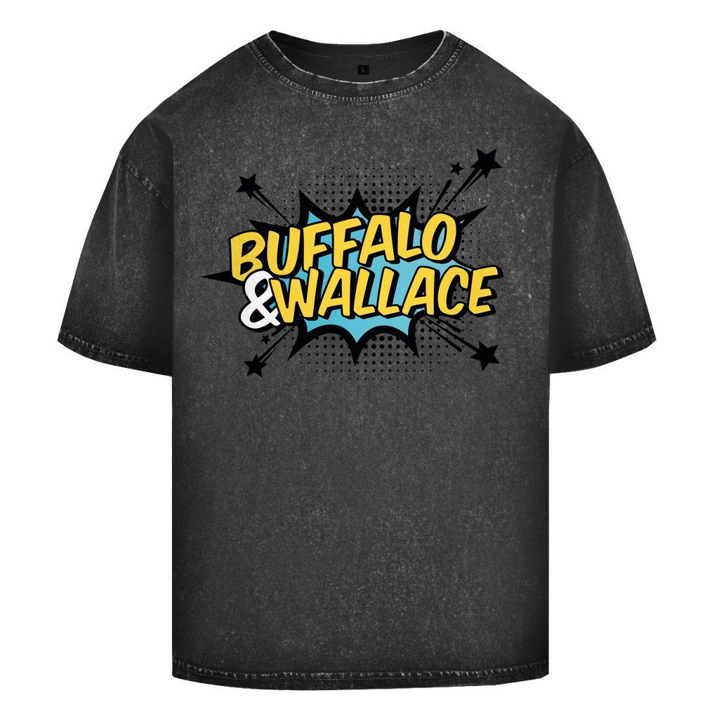 Oversize Washed T-Shirt mit B&W Logo