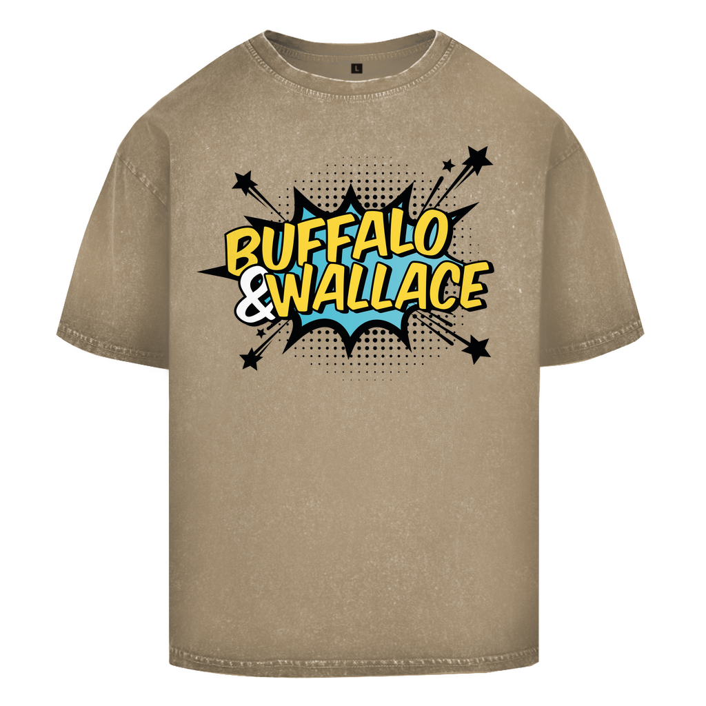 Oversize Washed T-Shirt mit B&W Logo